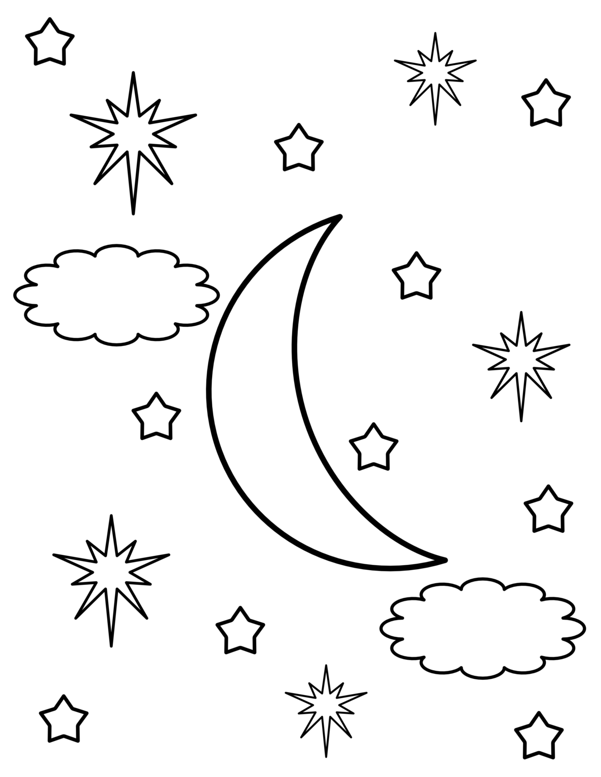 Paint the Night Sky Coloring Page for Kids Lit'l Lessons