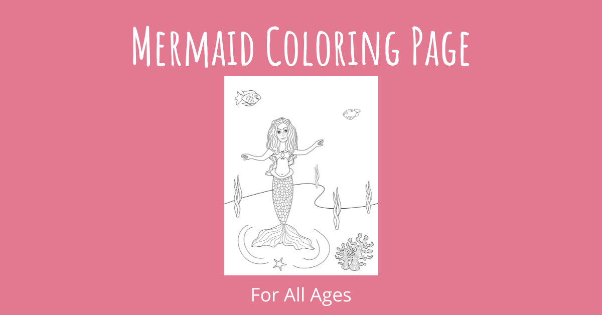mermaid coloring page for all ages