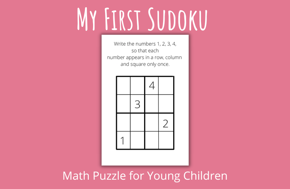 My First Sudoku Math Puzzle for Young Children