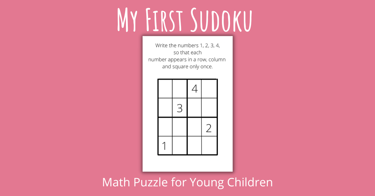 My First Sudoku Math Puzzle for Young Children