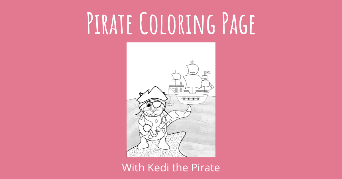 Pirate Coloring Page with Kedi the PIrate