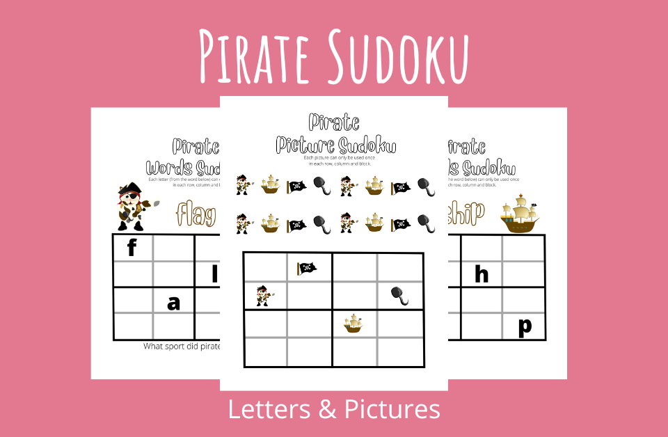 Pirate Sudoku with Letter and Pictures