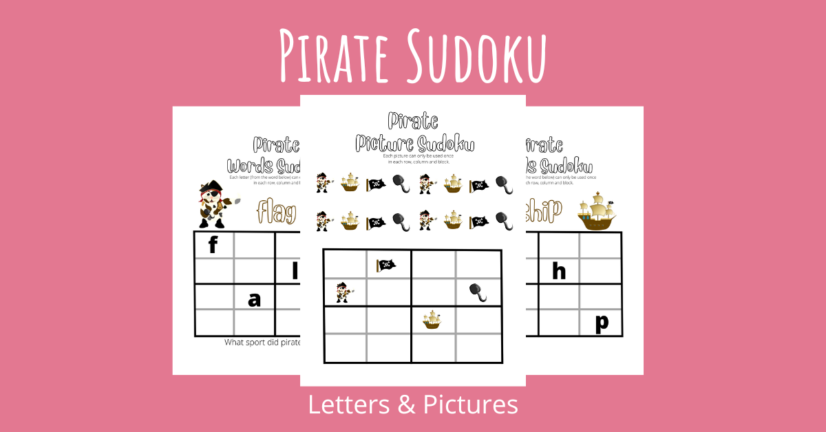 Pirate Sudoku with Letter and Pictures