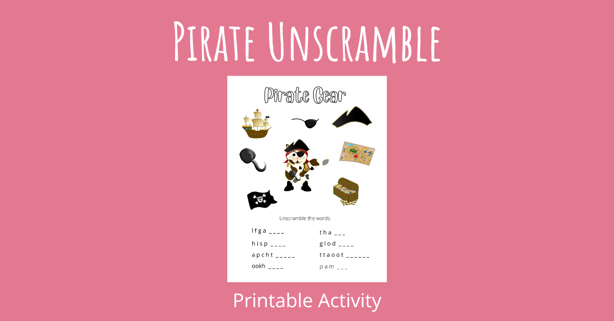 Pirate Unscramble Printable Activity