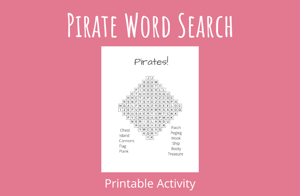 Pirate Word Search Printable Activity