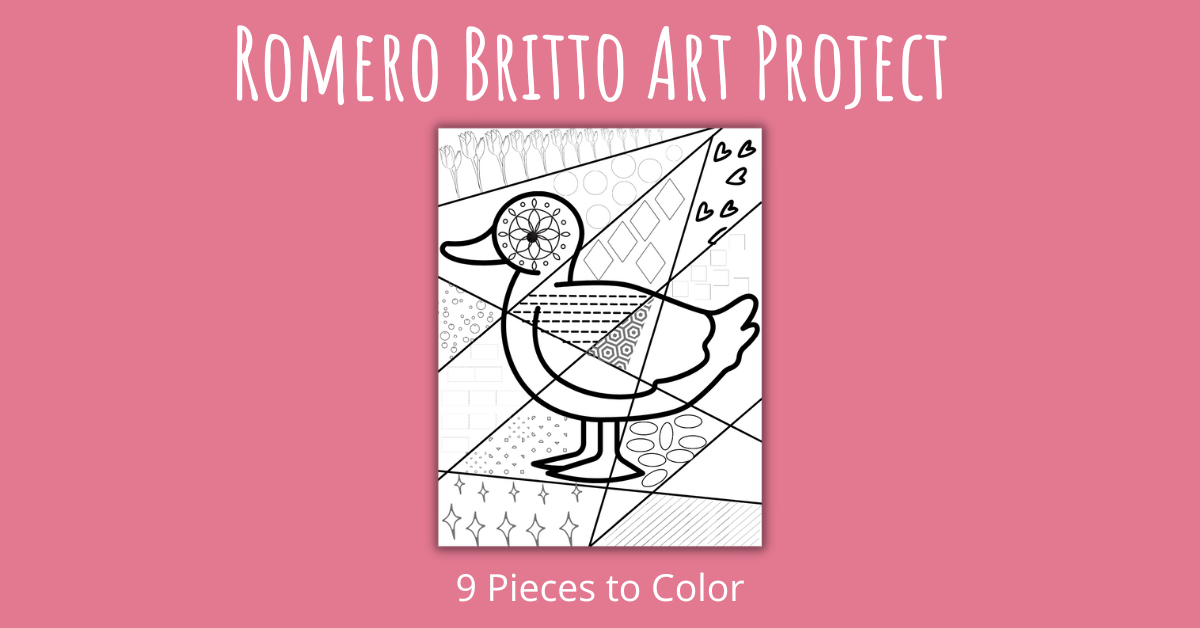 Romero Britto Art Project 9 Pieces to Color