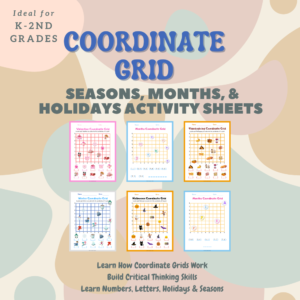 Coordinate Grid Activity Sheets with Seasons, Months and Holidays