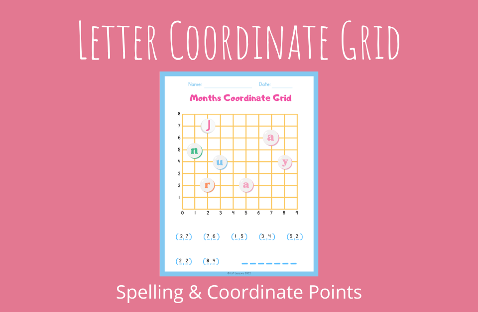 Letter Coordinate Grid Spelling and Coordinate Points