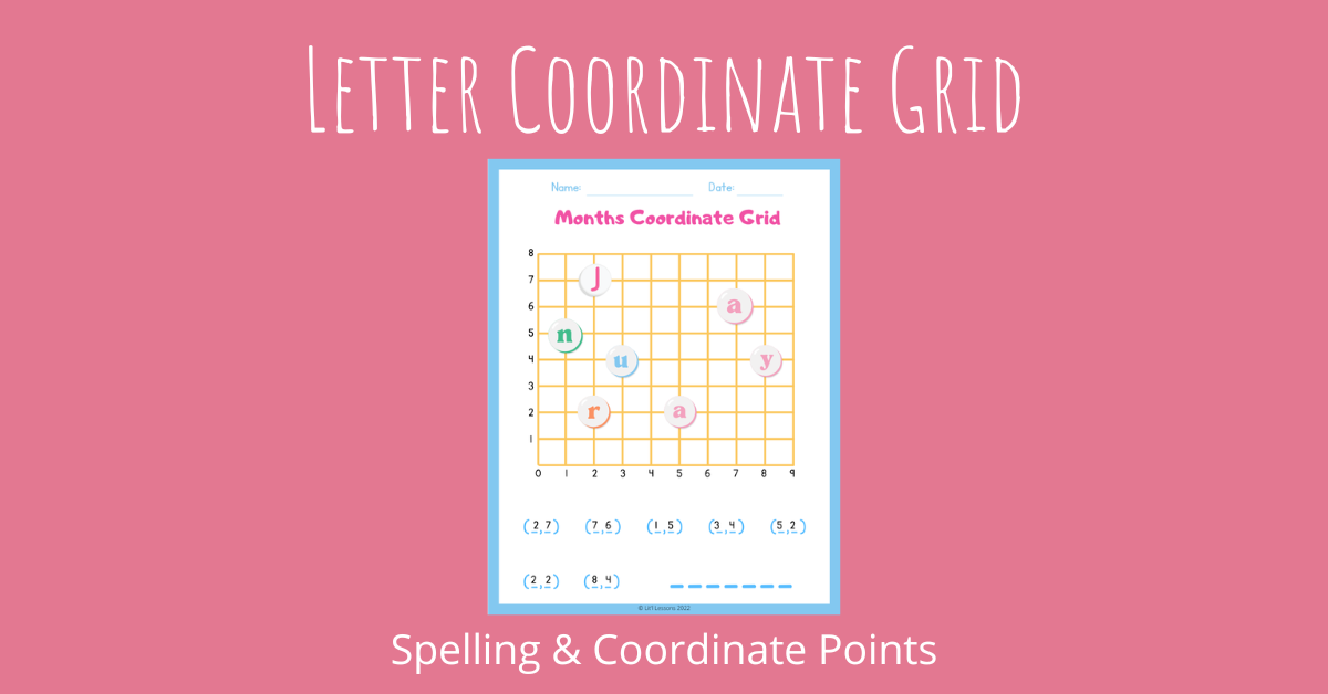 Letter Coordinate Grid Spelling and Coordinate Points