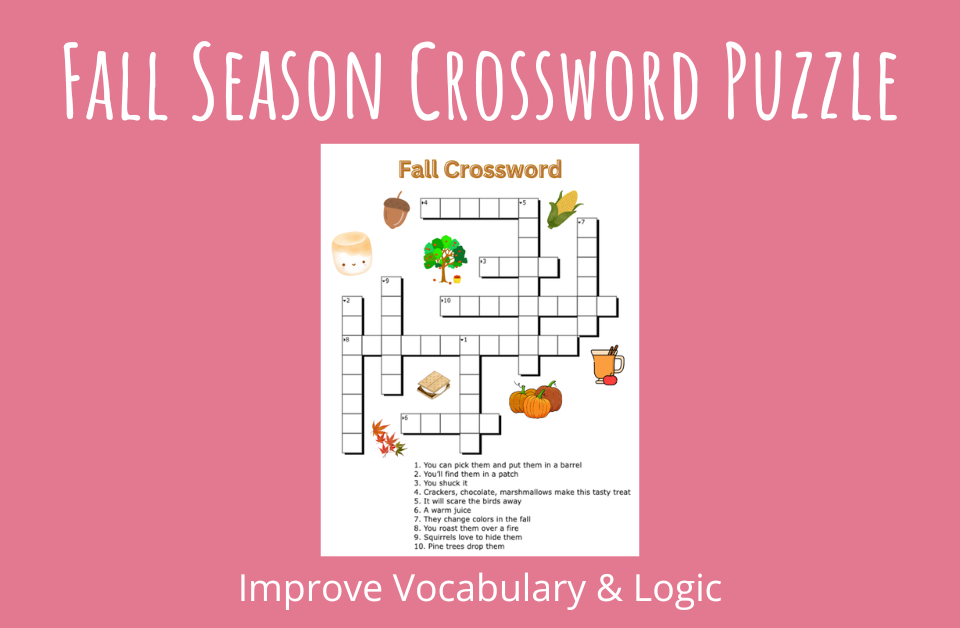 Fall Season Crossword Puzzle Improve Vocabulary and Logic