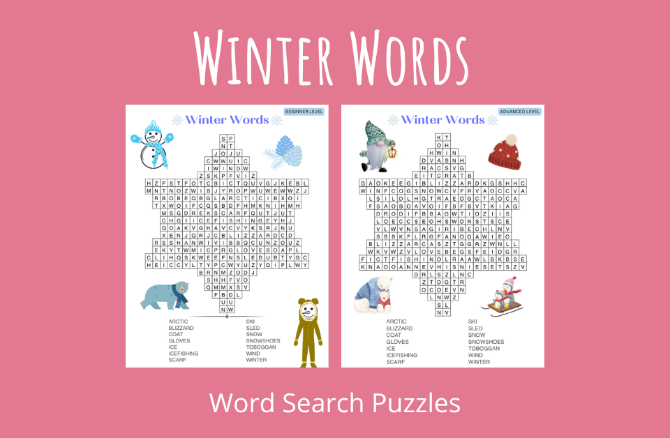 Winter Words Word Search Puzzles