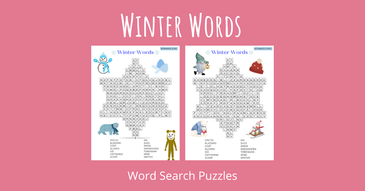 Winter Words Word Search Puzzles