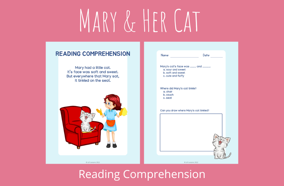 Mary and her cat reading comprehension