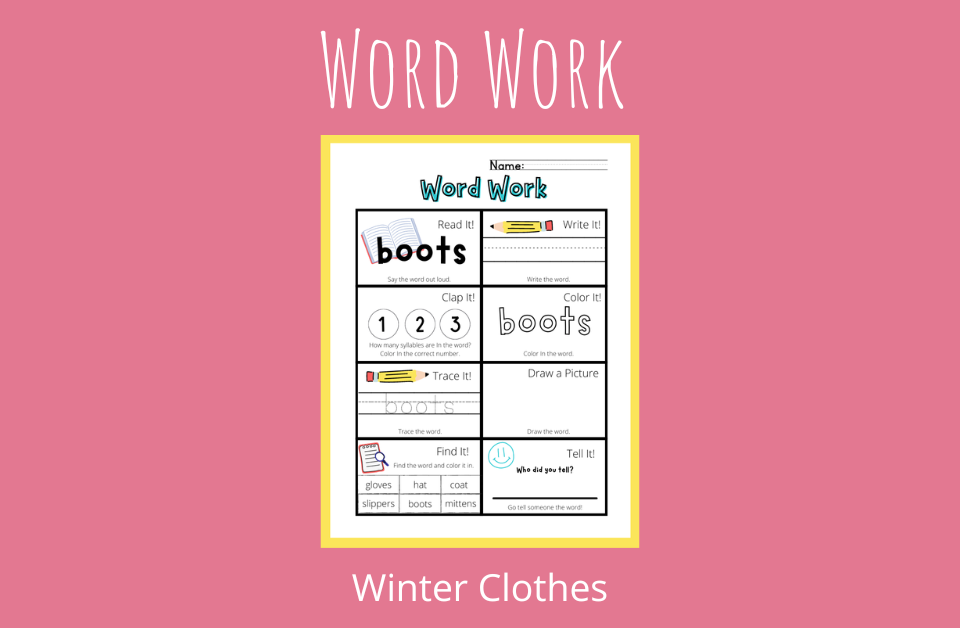 Winter Clothes Word Work