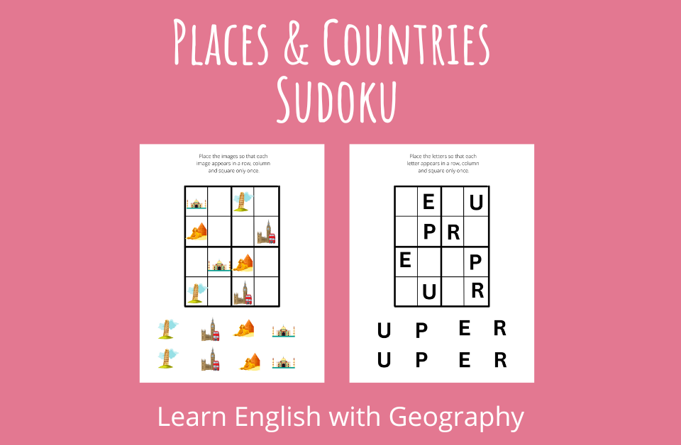 Places and Countries Sudoku Puzzles