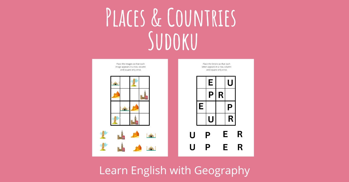 Places and Countries Sudoku Puzzles