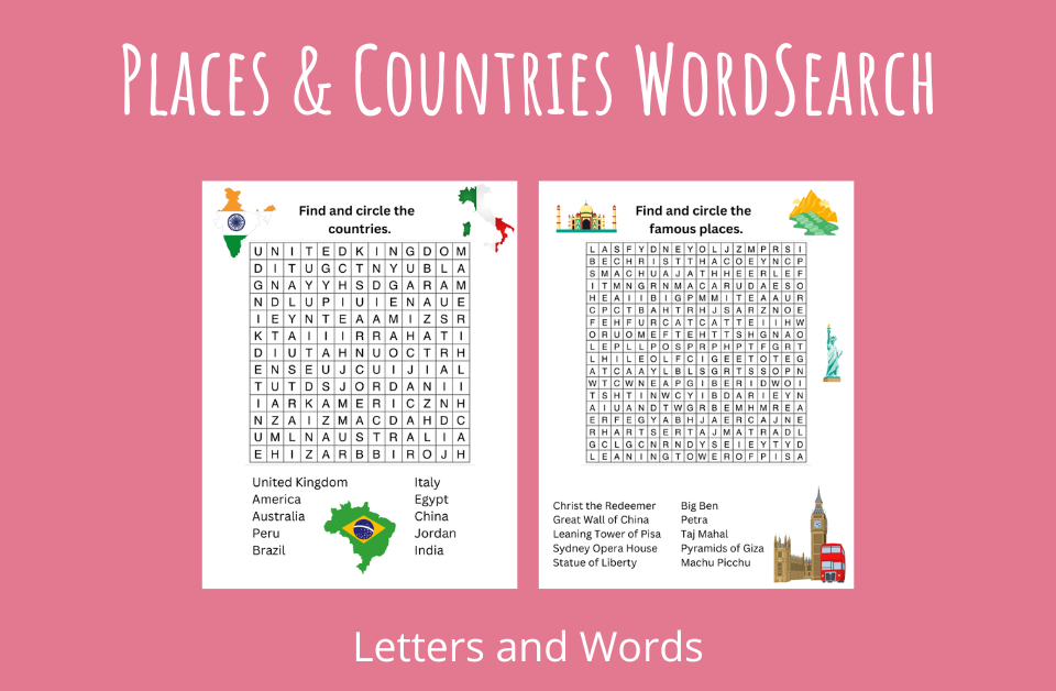 Places & Countries Word Search