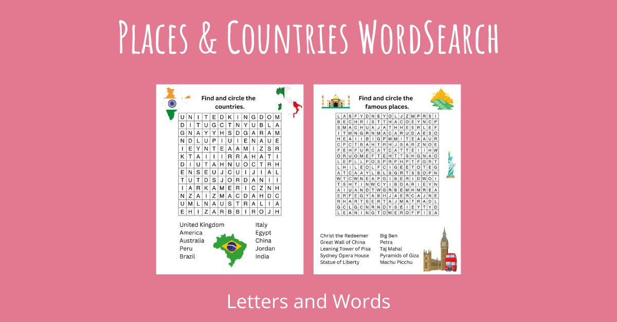 Places & Countries Word Search