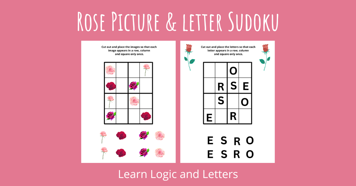 Rose Picture and Letter Sudoku Puzzle