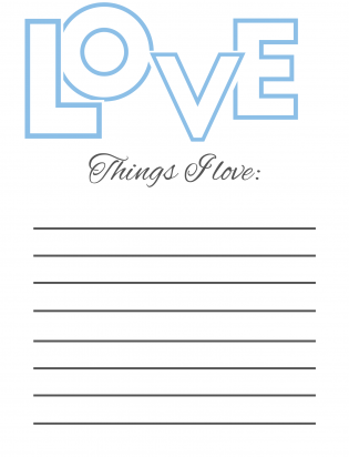 Things I Love Writing Prompt